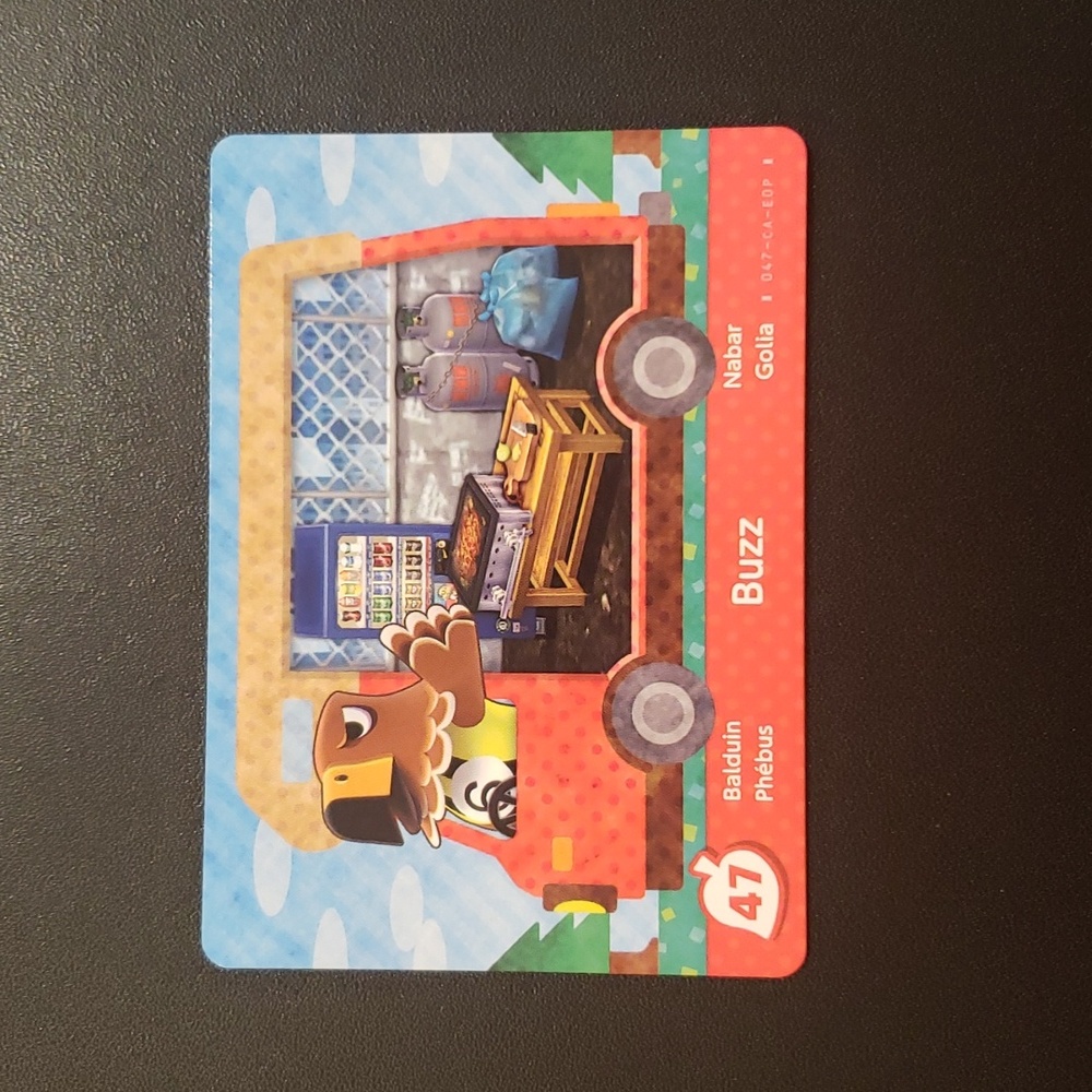 Buzz 47 welcome amiibo RV series animal crossing ACNH Nintendo switch